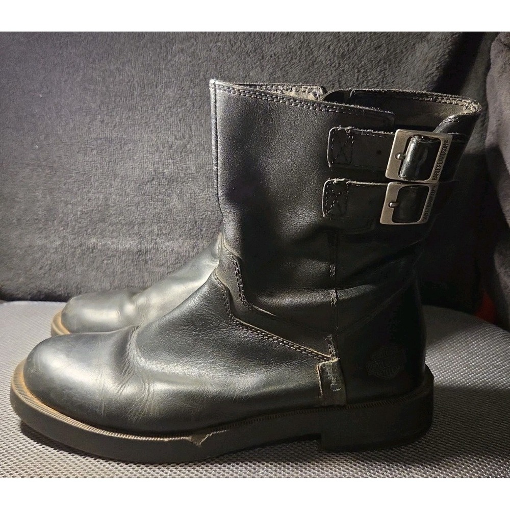 black leather Harley-Davidson motorcycle boots Size 10